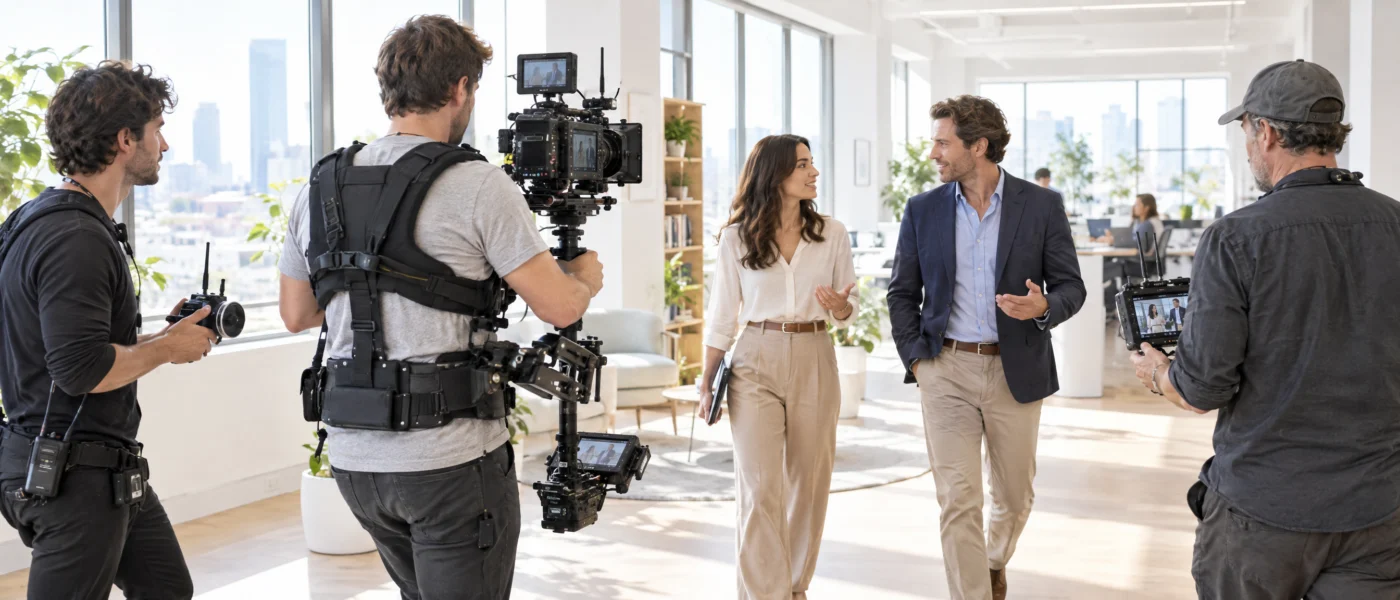steadicam operator walk and talk rehearsal | MTJIBS Rentals